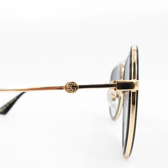 Gucci GG0062 Aviator Polarized Sunglasses Black Gray OS - Picture 6 of 16